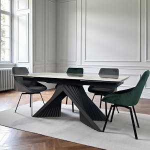 Table extensible céramique - pied origami 180-280 cm LOMBARDIE